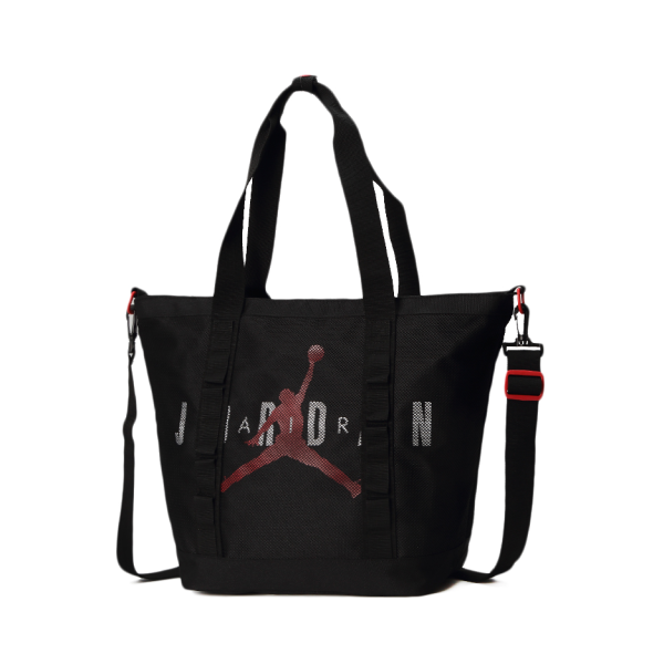 Nike JORDAN 男女運動休閒單肩包托特包手提包DJ5651 黑紅色DJ5651-010：圖片 2