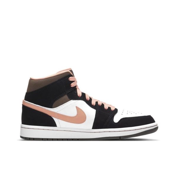 Air Jordan 1 Peach Mocha 中幫/黑杏粉/蜜桃摩卡：圖片 3