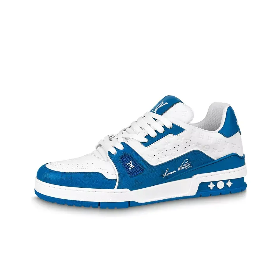 Louis Vuitton 路易威登Trainer 繫帶時尚板鞋男女同款白藍