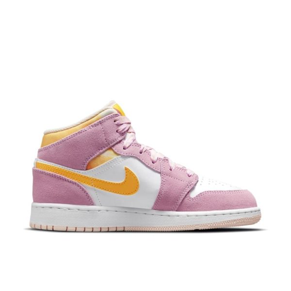 Air Jordan 1 Arctic Pink 中幫/櫻花粉/橘色：圖片 2