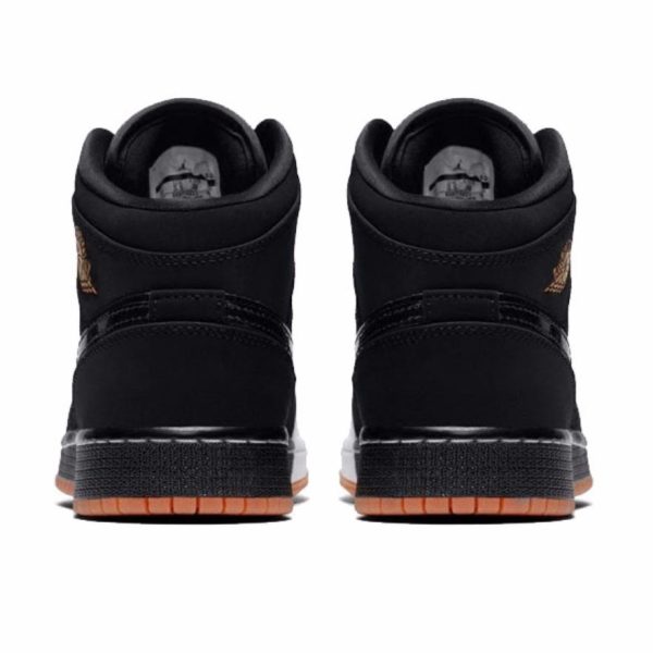 Air Jordan 1 Black/Metallic Gold White 中幫/白頭：圖片 2