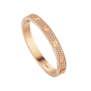 Cartier/卡地亞玫瑰金鑲鑽石手鐲