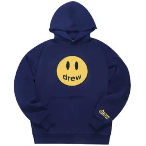 Drew House Mascot 笑臉連帽加絨衛衣冬季男女同款寶藍色送禮推薦送男友