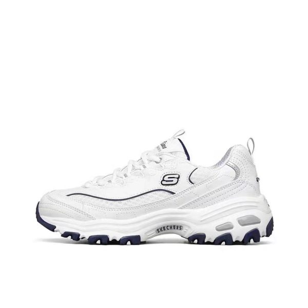 Skechers D'Lites 白色/海軍藍色：圖片 2