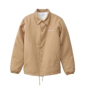 Champion 小Logo加絨紐扣外套杏色