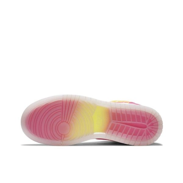 Air Jordan 1 Edge Glow 中幫/GS/白黃粉/糖果：圖片 2