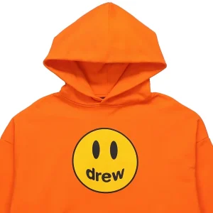 Drew House 笑臉連帽加絨衛衣冬季男女同款橘色送禮推薦送男友