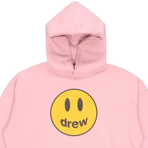 Drew House SS21 笑臉印花休閒連帽Logo衛衣秋季男女同款粉紅送禮推薦送男友