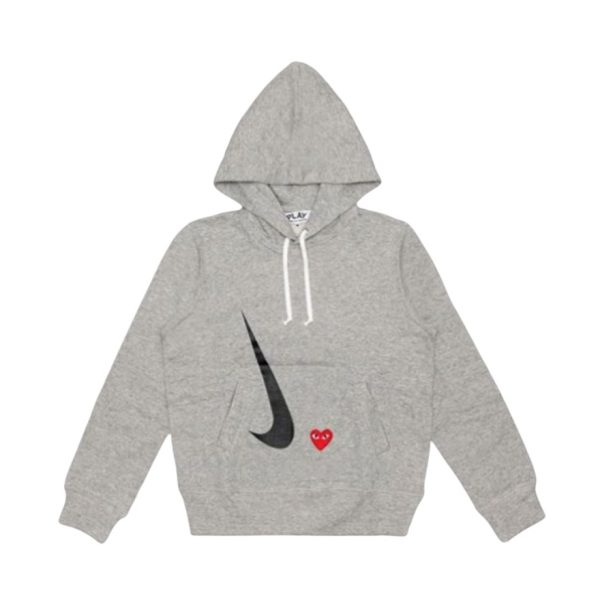Nike x CDG PLAY 川久保玲愛心logo連帽衛衣AE-T404 灰