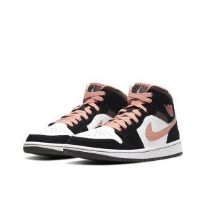 Air Jordan 1 Peach Mocha 中幫/黑杏粉/蜜桃摩卡