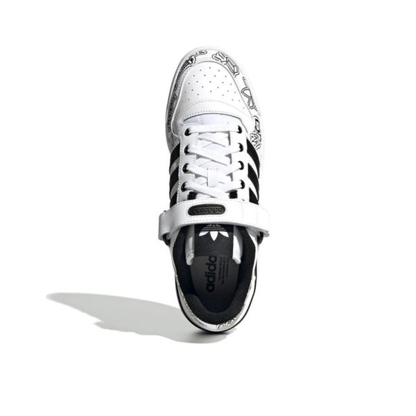 Adidas originals Forum Low 黑白塗鴉男女同款：圖片 3