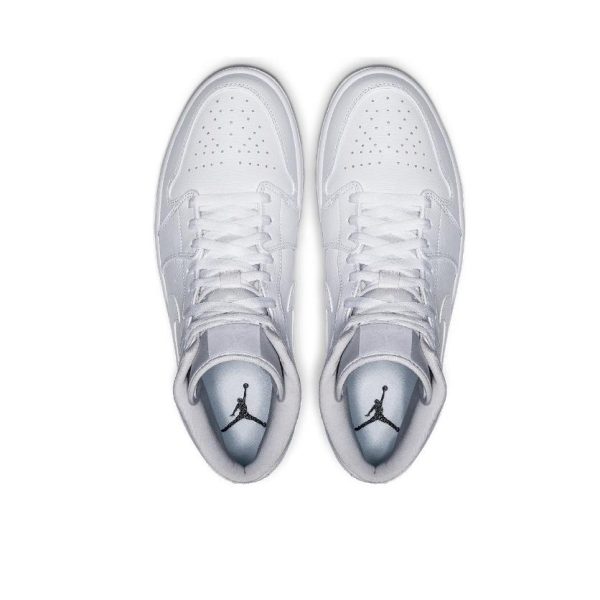 Air Jordan 1 Triple White 中幫/純白/荔枝皮：圖片 2
