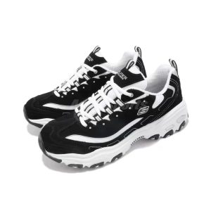 Skechers D'Lites Black/White 黑白銀後跟【宋亞軒同款】