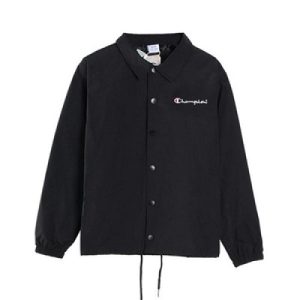 Champion 小Logo加絨紐扣外套黑色