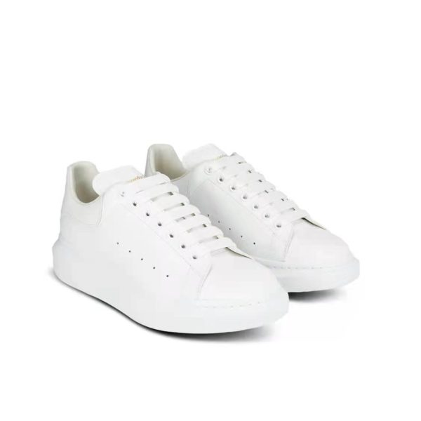 Alexander McQueen 厚底牛皮板鞋534278WHGP5 純白色：圖片 2