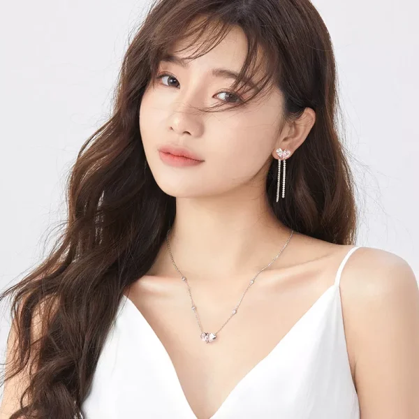 【七夕禮物】Fanci/範琦相伴系列相偎甜美愛心項鍊SN01661W000 粉紅色：圖片 3