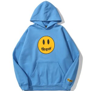 Drew House SS21 Deconstructed Mascot Hoodie - Mascot 笑臉連帽加絨衛衣冬季男女同款藍色送禮推薦送男友