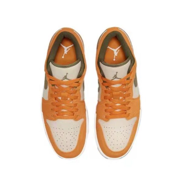 Air Jordan 1 Ceramic 低筒/橘黃/白/橄欖綠：圖片 4