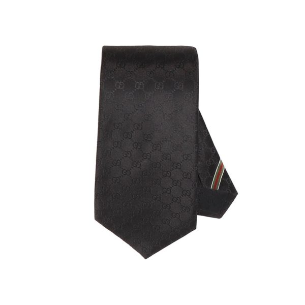 Gucci/古馳GG圖案領帶456520 4B002 黑色