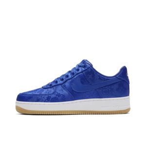 CLOT xNike Air Force1Low 空軍一號空軍一號撕撕樂藍絲綢低筒板鞋男女同款藍色