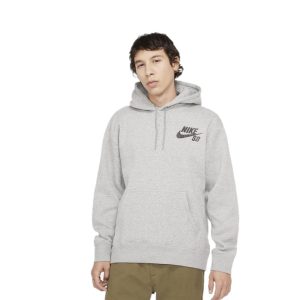 Nike SB Icon 抓絨保暖透氣連帽衛衣CW7064 灰