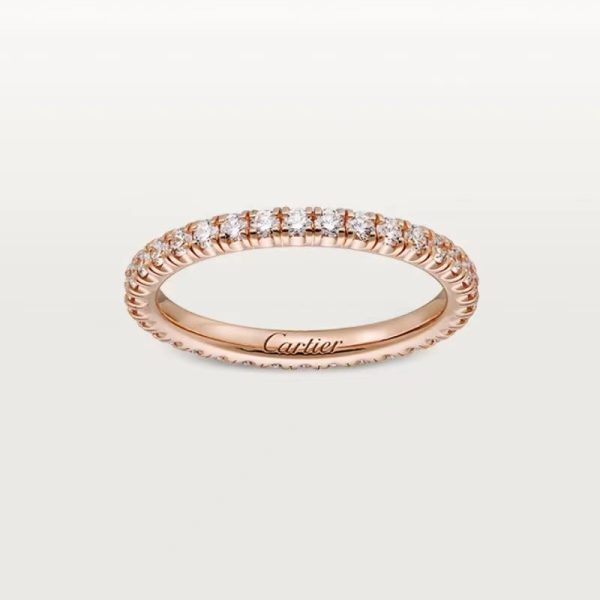 Cartier/卡地亞玫瑰金黃金白金鑽石結婚對戒：圖片 2