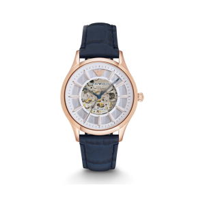 Armani/阿瑪尼43mm 黑金色鏤空防水自動機械男士手錶AR1947