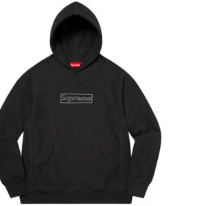 Supreme SS21 WEEK 1 X KAWS 粉筆BOX logo 印花連帽衛衣黑色