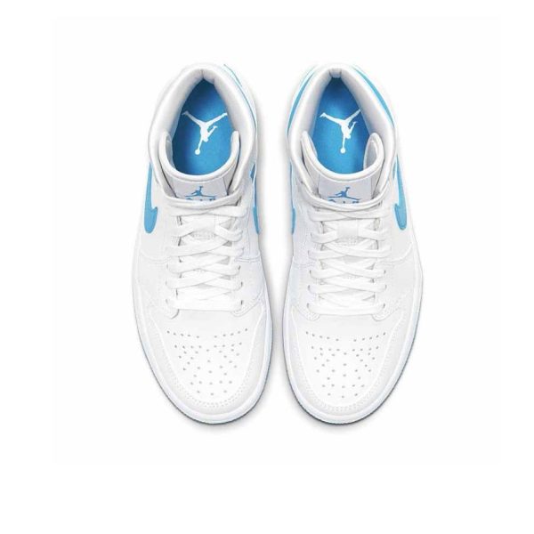 Nike Air Jordan 1 Mid 北卡藍女款籃球鞋：圖片 5